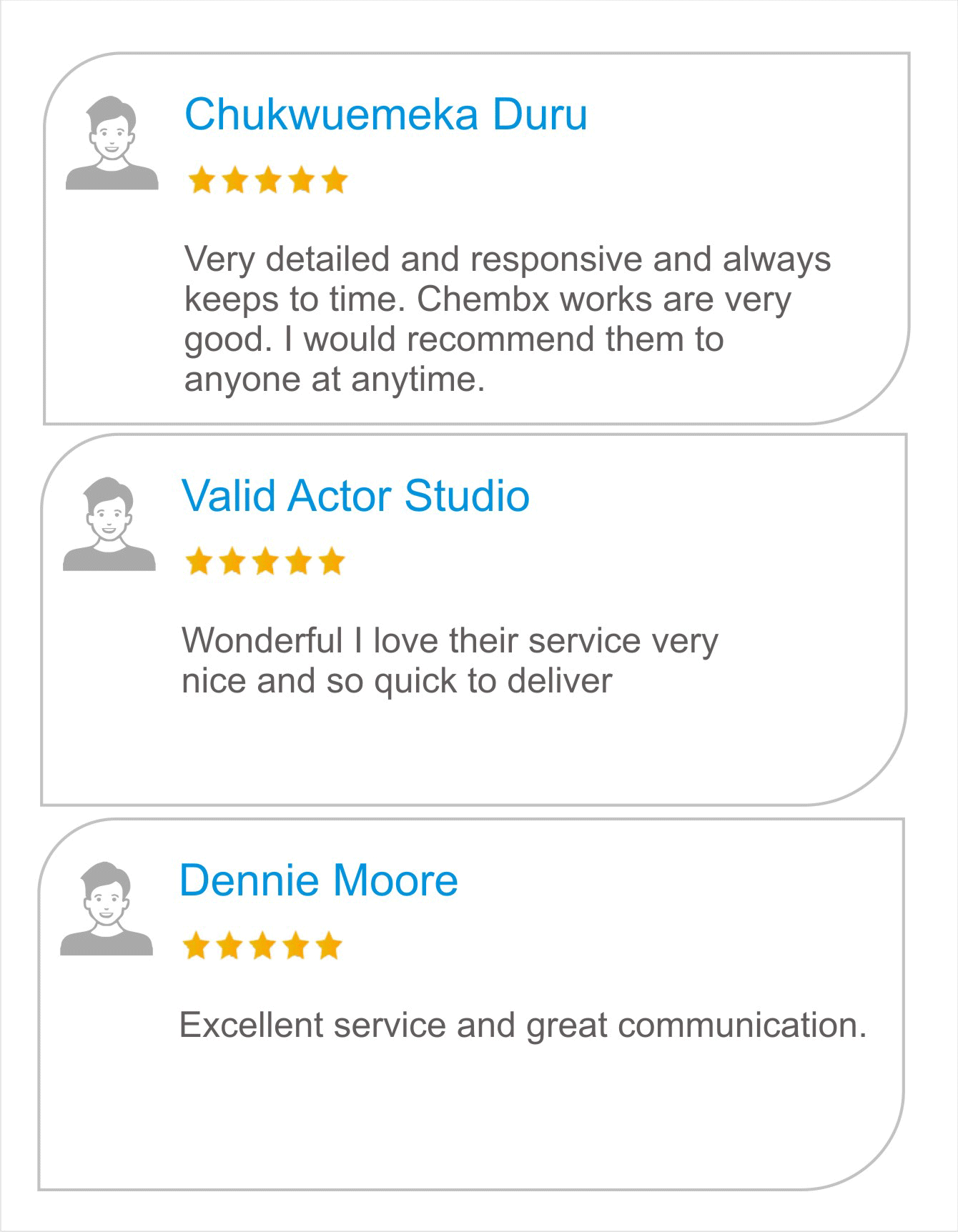 Top-rated customer reviews showing excellence in portrait painting, stamp design, and sculpture