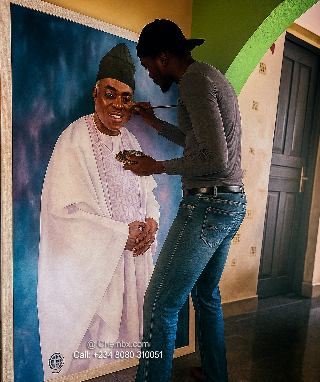 Detailed oil painting of African elder &ndash; Chembx Lagos Nigeria