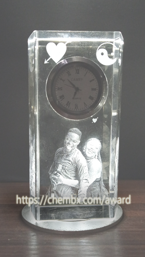 Crystal Cube Trophy with Customized Text and Logo – Stunning 3D Award Plaque for Clients