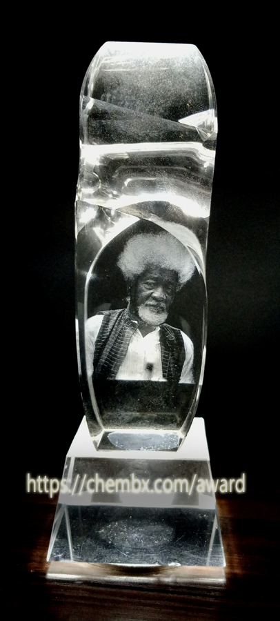 Chembx 3D Crystal Glass Trophy with Engraved Logo and Name – Delivered Fast in Nigeria