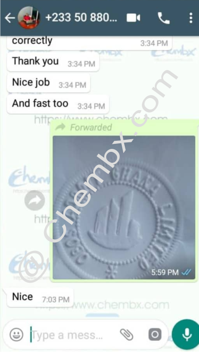 Custom corporate seal with company logo and registration number