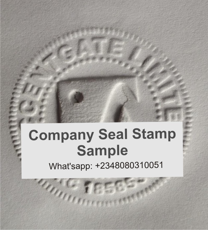 Ghana company seal maker embossing stamp sample